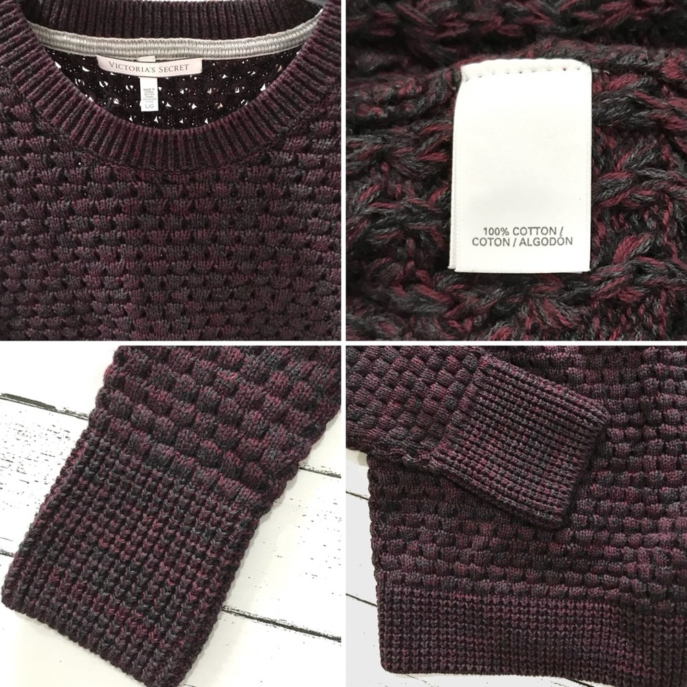 NWOT Victoria’s Secret Slim Fit Chunky Knit Marled Crewneck Sweater - Picture 15 of 16